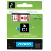 DYMO páska D1 9mm x 7m, červená na bielej S0720700