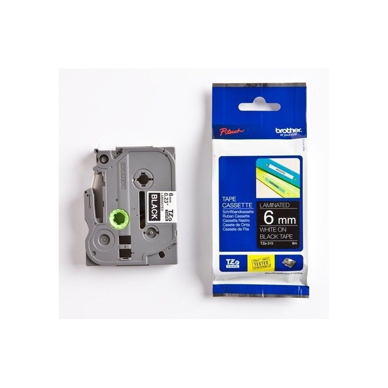 Brother TZE-315 biela na čiernej 6 mm