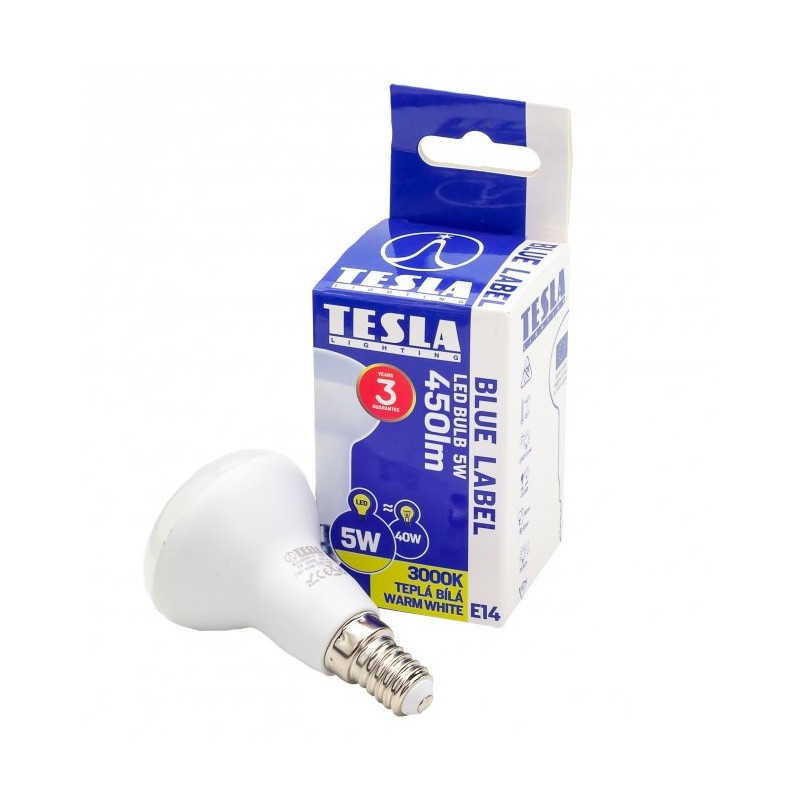 Tesla Reflektor R50, E14, 5W, teplá biela