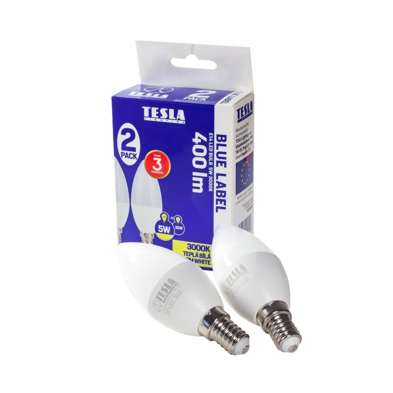 Tesla CANDLE sviečka, E14, 5W, teplá biela