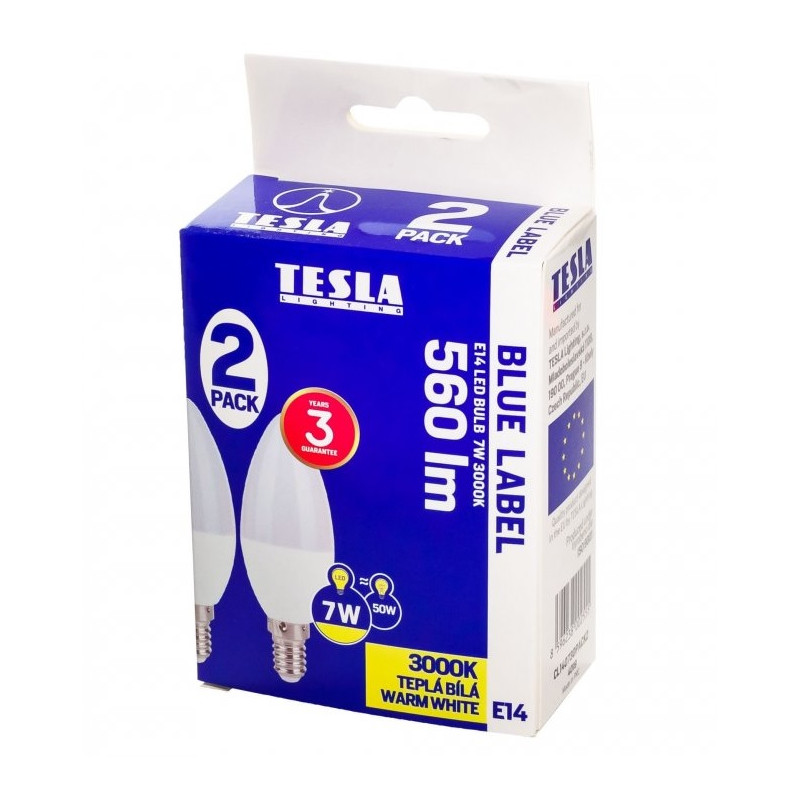 Tesla CANDLE sviečka, E14, 7W, teplá biela