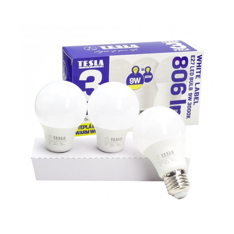 Tesla BULB E27, 9W, teplá biela