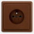 Zásuvka jednonásobná Classic s ochranným kolíkom, hnedá 5517-2389 H3