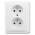 Zásuvka dvojnásobná Classic s ochrannými kolíkmi, biela 5512C-2349 B1