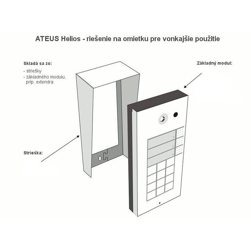 2N® HELIOS  strieška pre 1 modul,  montáž na stenu