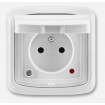 ABB Tango IP44 5598A-2999B s clonkami, viečkom a prepäťovou ochranou, biela