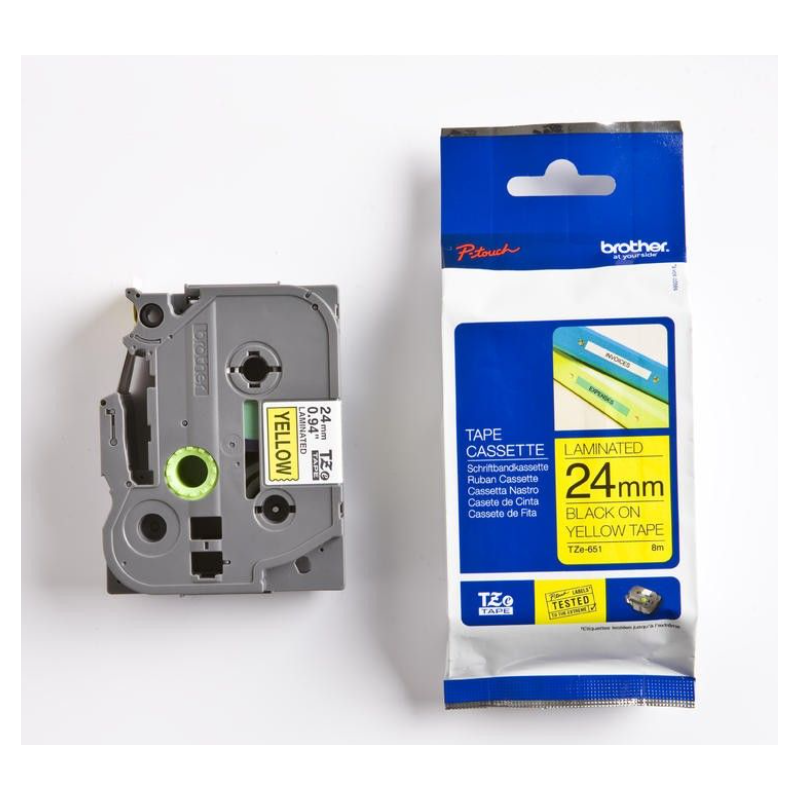Brother TZE-651 čierna na žltej 24 mm