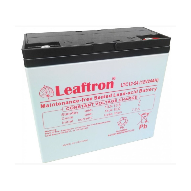 LTC12-24 (12V/24Ah) akumulátor Leaftron pre napájacie systémy