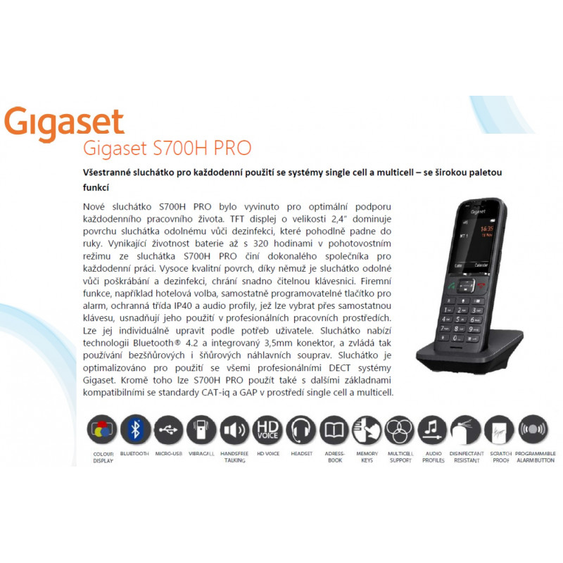 Gigaset S700H PRO sada s Gigaset N610 IP PRO