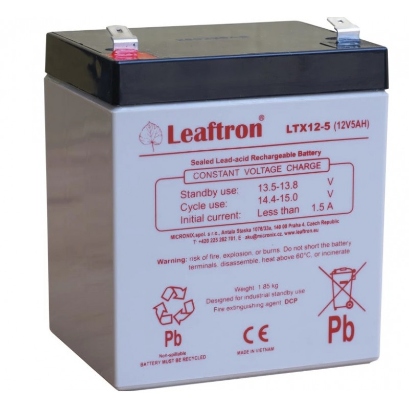 LTX12-5 T2 (12V/5,0Ah) akumulátor Leaftron pre napájacie systémy